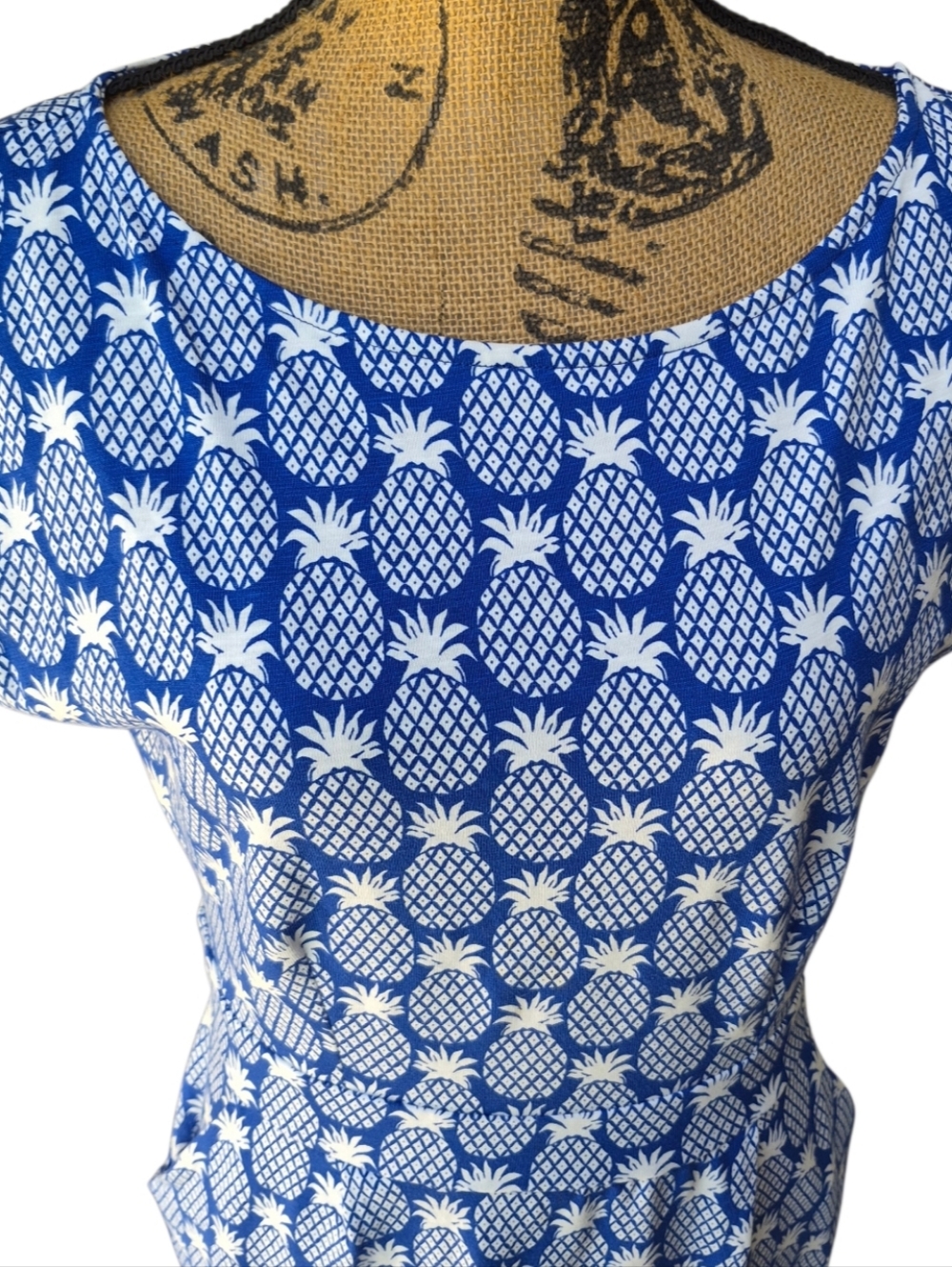 Boden Florrie Jersey Pineapple Print Dress Pockets Size 8 - Picture 5 of 16